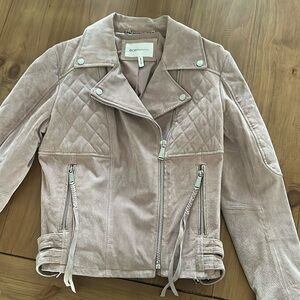 BCBGeneration Size Medium Leather Suede Motorcycle Jacket Blush Pink